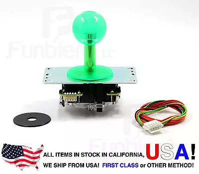 $27.50 • Buy Sanwa Original Japan Arcade Joystick JLF-TP-8YT-SK Translucent Clear GREEN Ball