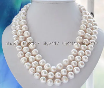 AAA Natural Beauty 11-12mm Akoya White Freshwater Cultured Pearl Necklace 64  • $59.99