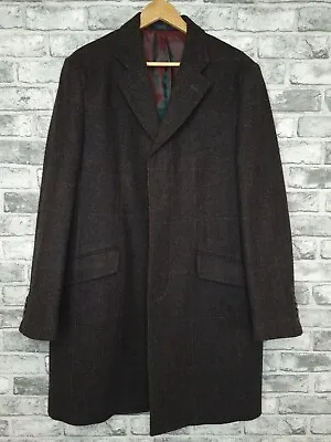 Marks And Spencer Coat Size Medium Wool Luxury Moon Tweed Knee Length  • £105