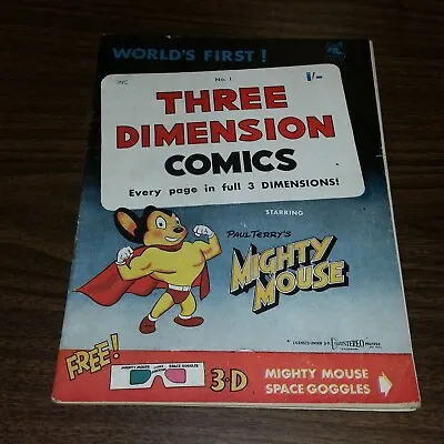 Three Dimension #1 Vg (4.0) Mighty Mouse 1953 Comics With Original Glasses • $37.29