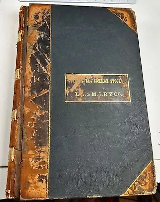 Lake Shore & Michigan Southern Railway Account Book Stock Shares 1899-1902 • $250