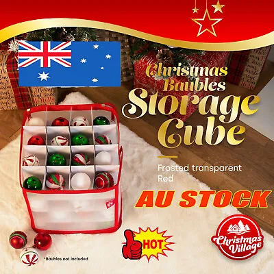 64Baubles Storage Box Christmas Xmas Tree Decoration Organiser Bauble Bag AC • $19.96