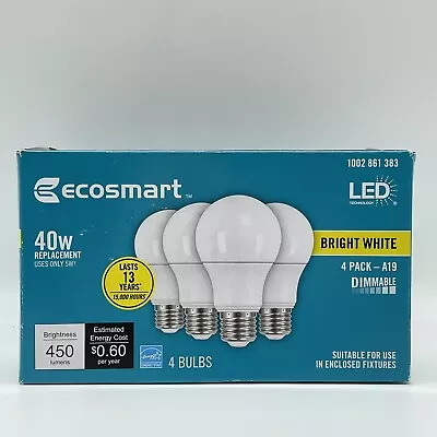40-Watt  A19 Dimmable LED Light Bulb Bright White 1006 774 099 3 Pack Missing 1 • $5