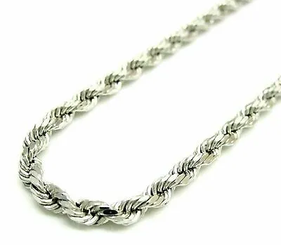 Solid 925 Sterling Silver Italian Rope Chain Mens Necklace 3.5mm - Diamond Cut • $27.99