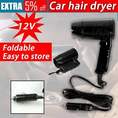 Portable Hairdryer 12V Dryer Glass Defroster Camping Car Hair Care Styling Parts • $26.55