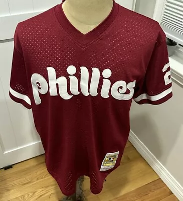 Mitch Williams Mitchell & Ness Philadelphia  Phillies Baseball Jersey Mens 44/L • $65