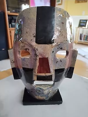 Mayan Indian Burial Mask Mexico Mother Of Pearl Stand  Folk Art • $38