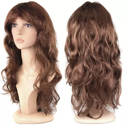 Womens Ladies Long Wavy Curly Fancy Dress Cosplay Wigs Pop Party Costume Full • £7.99