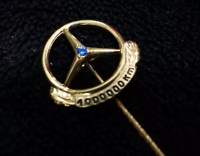 Mercedes-Benz 1000000 Km 333 GOLD / Sapphire Stick Pin W/ Box. Very Rare! NOS • $99