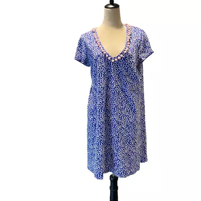 Lilly Pulitzer Etta Dress Corsica Blue Women's Size Large • $29.95