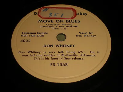 Don Whitney - Move On Blues / When You're Lovin' Me 78 RPM • $18