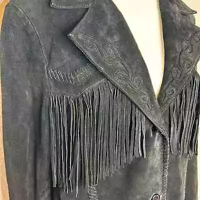 Vintage B Lucid Western Suede Fringe Jacket • $90