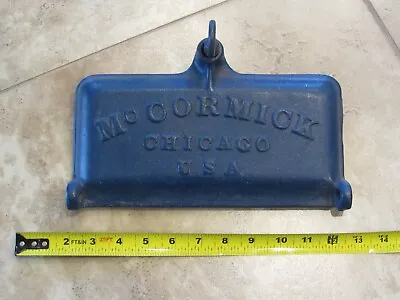 ANTIQUE McCormick Chicago Tool Box Lid Cast Iron Tractor Mower Implement M539 • $75