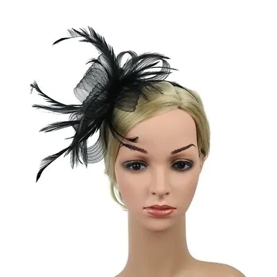 $13.88 • Buy Headwear Cocktail Women Feather Hair Clip Large Floral Fascinator Headband