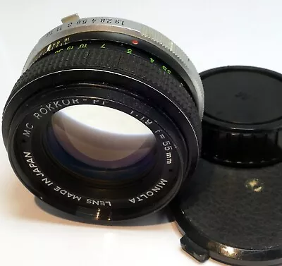 Minolta 55mm F1.9 Lens Manual Focus MC Rokkor-PF  ( AS IS Slow Aperture) • $35.92