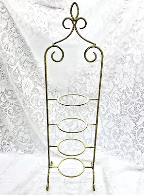 Vintage Wrought Iron Metal Teacup Tier Display Stand Tea Cup Rack 4-Tiers 24 X7  • $95.99