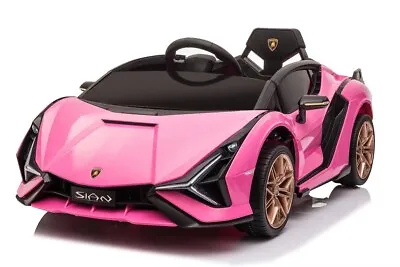 Kids Licensed Lamborghini Sian 12V Electric / Battery Ride On Car - Pink • £157.95