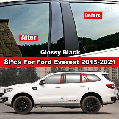 $19.99 • Buy 8Pcs For Ford Everest 2015-2021 Car Door Window BC Pillar Post Sticker Trim