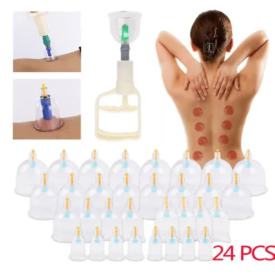 $21.89 • Buy 24Cup Cupping Massage Set Vacuum Suction Kit Chinese Massager Healthy Therapy US