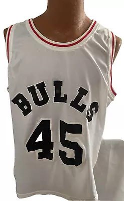 Vintage NBA Nike Jersey Michael Jordan #45 Chicago Bulls White XL • $100