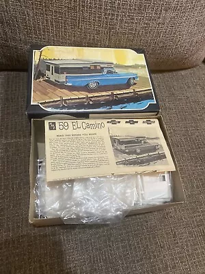 Vintage AMT 59 Chevy El Camino Camper Car Model Kit W/Box • $42.99