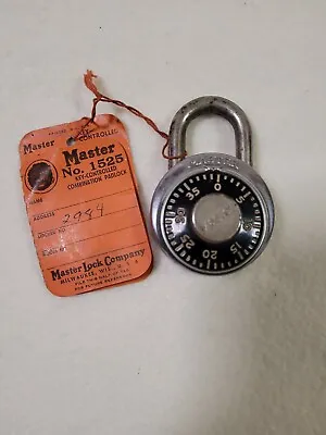 Vintage Master Lock Company Combination Padlock No. 1525 • $9.95
