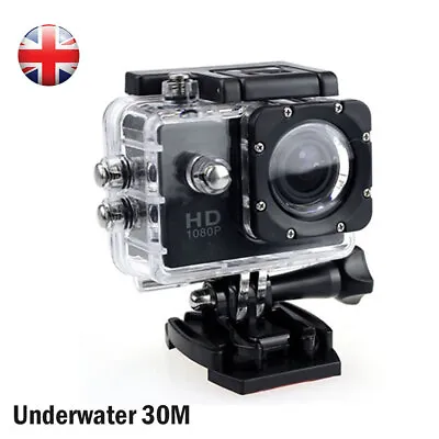 Campark Sport Action Cam UHD 1080P Waterproof Camera Underwater Camcorder • £18.99