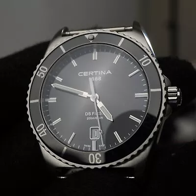 CERTINA DS First Ceramic Black Dive Watch Quartz C014410 41mm 200m Sapphire • $354.99