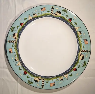 Warren Kimble Sakura Coastal Breeze 1998 Ceramic Dinner Plate EUC 10 3/4  Oneida • $12.25