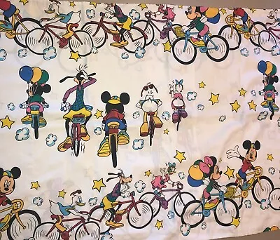 Vintage Disney Character Mickey Mouse Pillow Case Bicycle Race Standard USA CUTE • $14