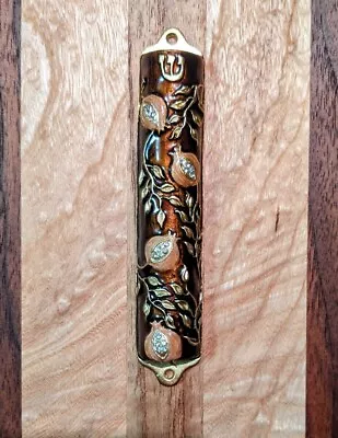 5  Metal Mezuzah Hand Made Israeli Pomegranate Style • $16.95