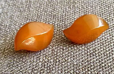 Vintage Amber Clip On Earrings Of Natural  Amber  Honey Color USSR • $49.99