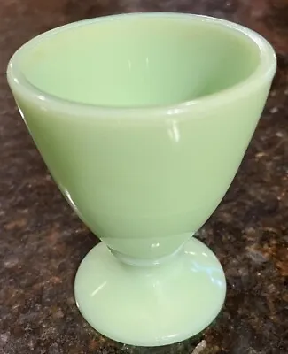 Vintage Jadeite Green Glass Footed Egg Cup Unmarked • $19.99