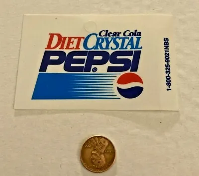 Vintage 2.5x3.5  Diet Crystal Pepsi Vending Machine Tag Very Rare NOS • $5.90