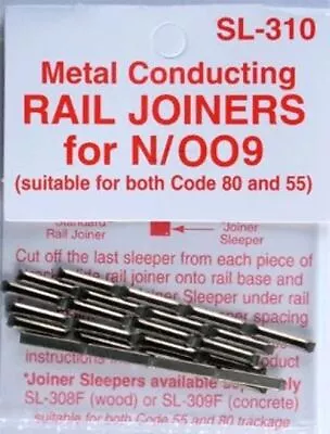 24 Rail Joiners/fishplates For N/OO9 Tracks Peco SL-310 • £5.30