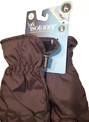 NWT Isotoner SLEEKHEAT Mens Black SmartTouch SmartDri Gloves Retail $56 • $7.95