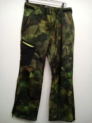 Oakley Snow Shell Pants Green Camo Men Size Medium #F4 • $55