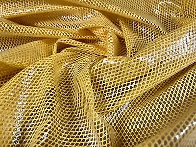 £8.99 • Buy Plastic Coated Fishnet Waterproof Couture Fabric, Per Metre - Yellow