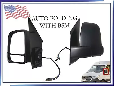 For 2019-2023 Mercedes Sprinter Side Rear View Mirror Auto Fold W BSM Left LH • $179.20