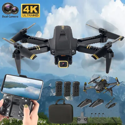 Mini Drone With Camera HD FPV Drone RC Quadcopter Foldable Drone W/ 3 Batteries • £22.95