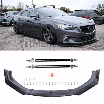 For Mazda 3 6 Axela CX 5 7 Miata MX RX 8 Front Lip Splitter Spoiler + Strut Rods • $94.42