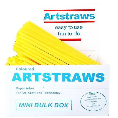 ARTSTRAWS MINI SCHOOL PACK YELLOW PAPER STRAWS ART STRAWS 6mm  PACK SIZE 250 • £16.05