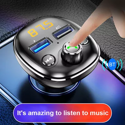 Car Bluetooth FM Transmitter Radio MP3 Wireless Adapter Hands-Free 2Port Charger • $6.64