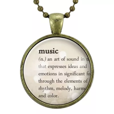 Music Necklace Dictionary Definition Jewelry Homemade Pendant • $17.50