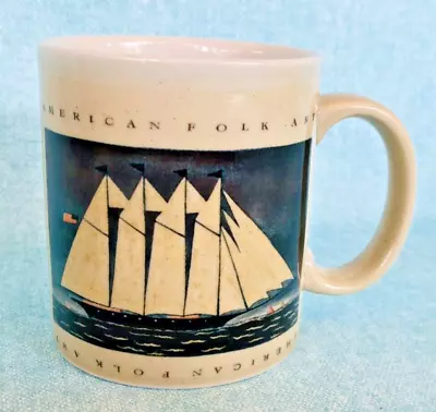 Otagiri Warren Kimble Coffee Cup Mug Sailing Ship Folk Art Vintage • $8.99
