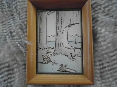 Humorous Golf Picture-in Shadow Box Wood Frame-vintage • $3