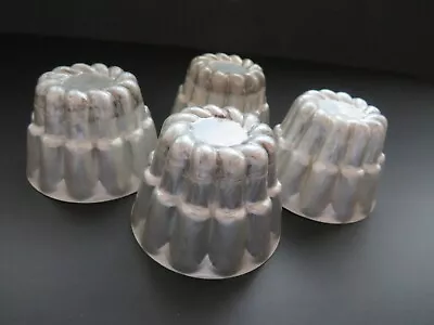 FOUR Vintage Aluminum Individual Metal Jello Molds Mini Cake Tins • $16.50