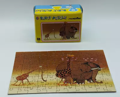 VTG Heye Party Jigsaw Puzzle Mordillo 88 Pieces Elephant Giraffe Jungle 1989 • $25.30