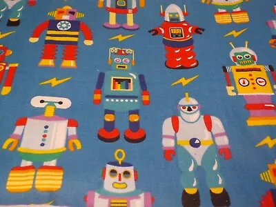 Olive Kids Cotton Fabric 1  3/4 Yards-Robots Sku 050406 • $7.95