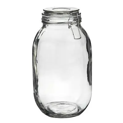 £8.98 • Buy Glass Storage Jars Airtight Clip Top Lid Food Preserve Preserving Jar 3 Litre
